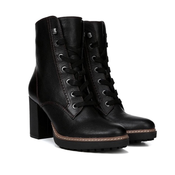 Naturalizer Shoes - Naturalizer Callie Black Leather Lace Up Heeled Boots Size 7.5